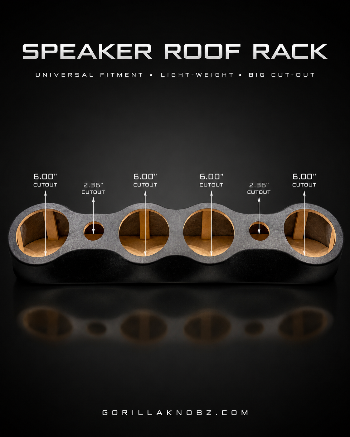 Speaker Roof Rack - Universal Black Vynil