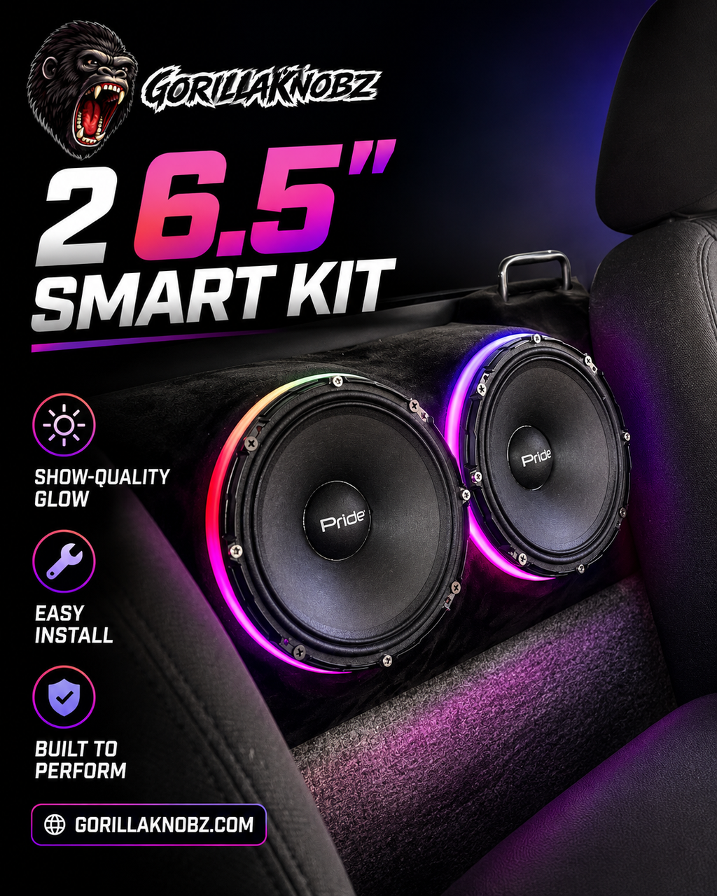 6.5" RGBIC LED Speaker Rings – Car Audio Lighting Kit