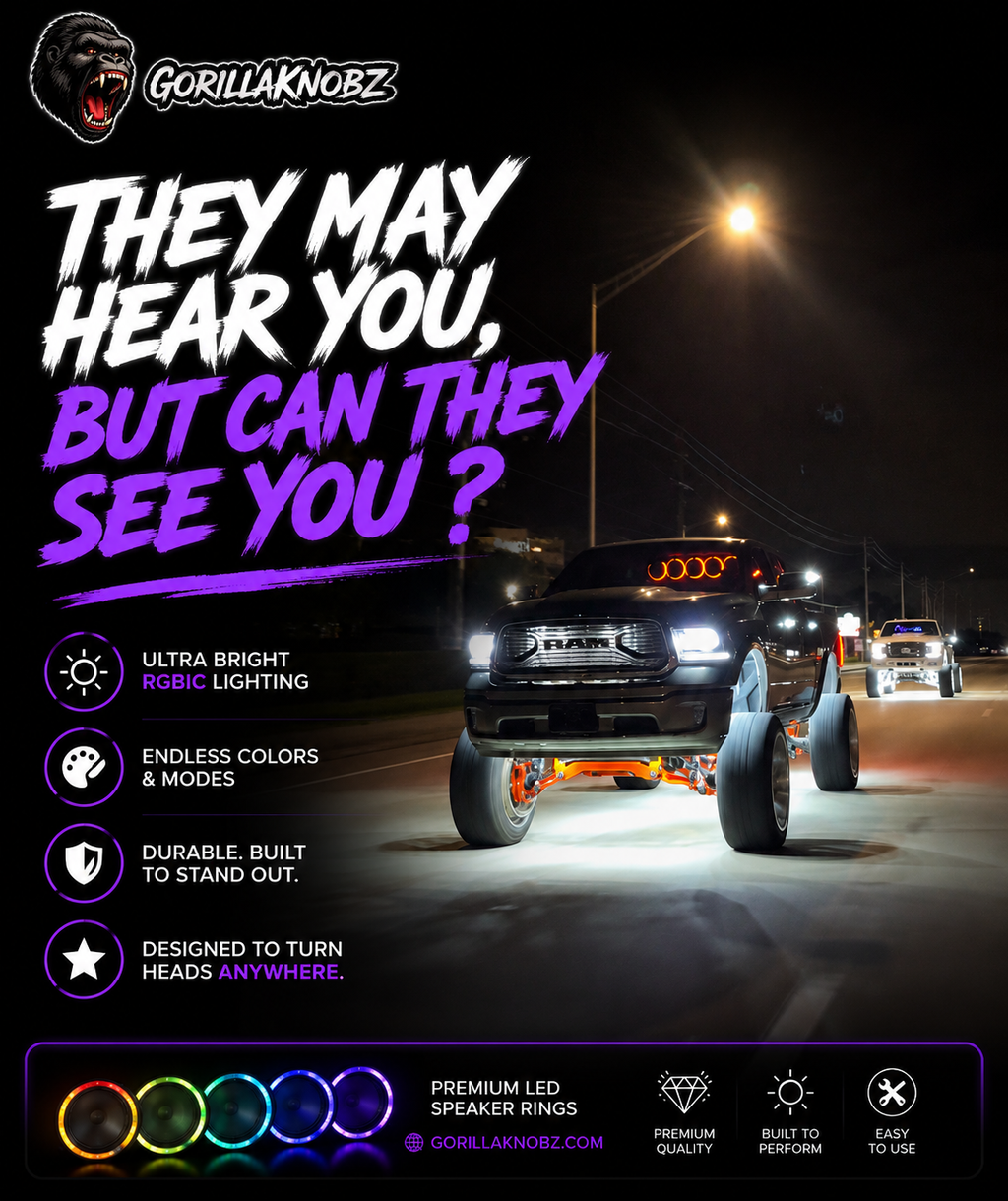 6.5" RGB LED Speaker Rings – GorillaKnobz High-Class